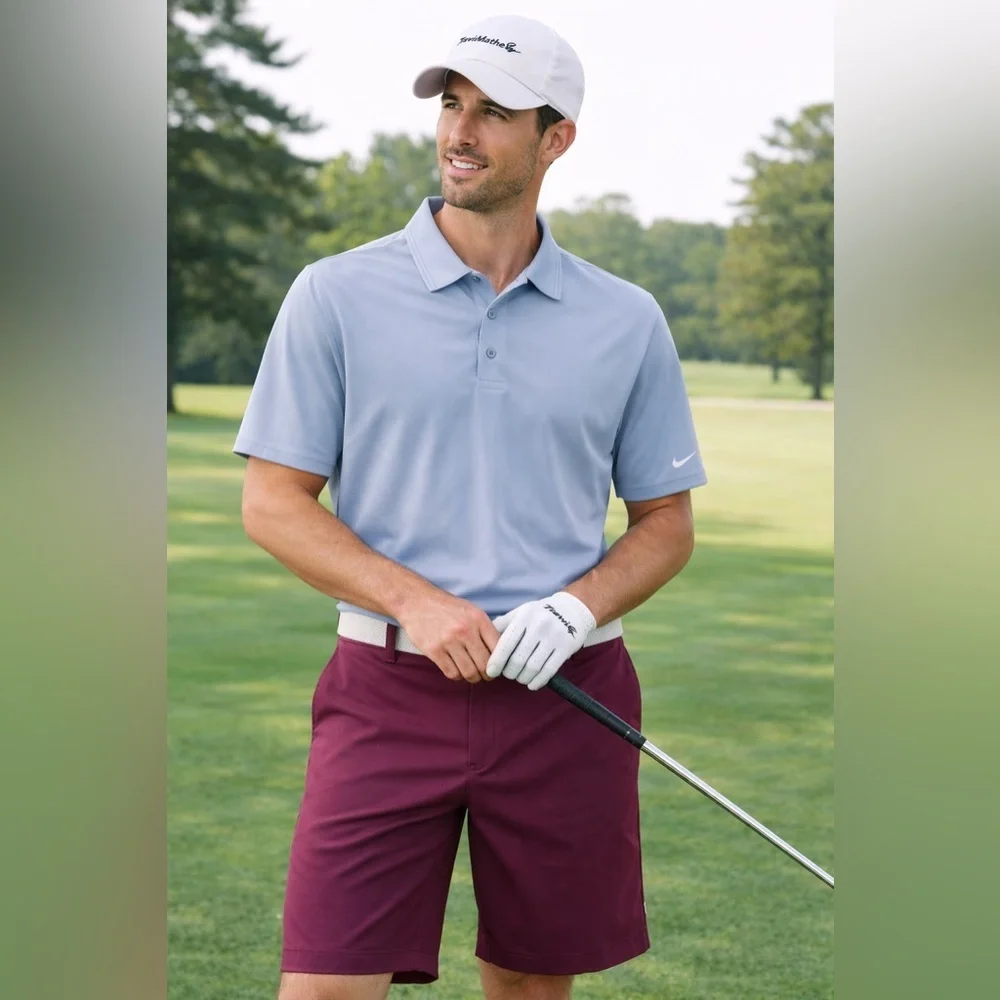 TravisMathew Burgundy Golf Shorts Stretch Performance 35